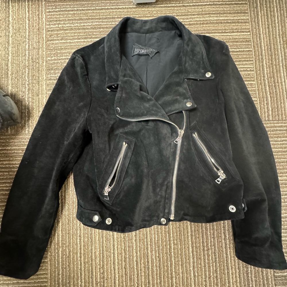 Reformation Suede Black Moto Women's Jacket